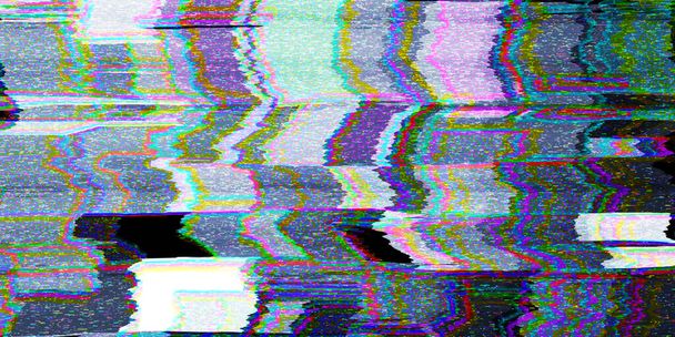 Superposición de fondo de error abstracto de fallo de píxel digital. Televisión CRT distorsionada rota o textura de daño de videojuegos. Futurista post apocalíptico concepto cyberpunk señal datos blanco ruido telón de fondo - Foto, imagen