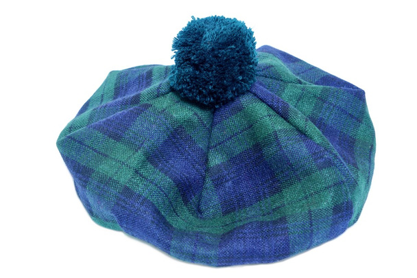 Bonnet écossais traditionnel tartan vert
. - Photo, image