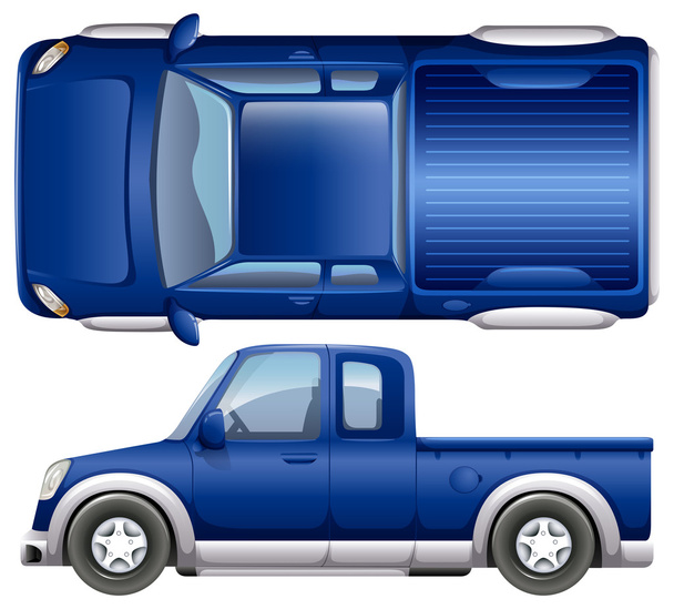 Un vehículo azul
 - Vector, imagen
