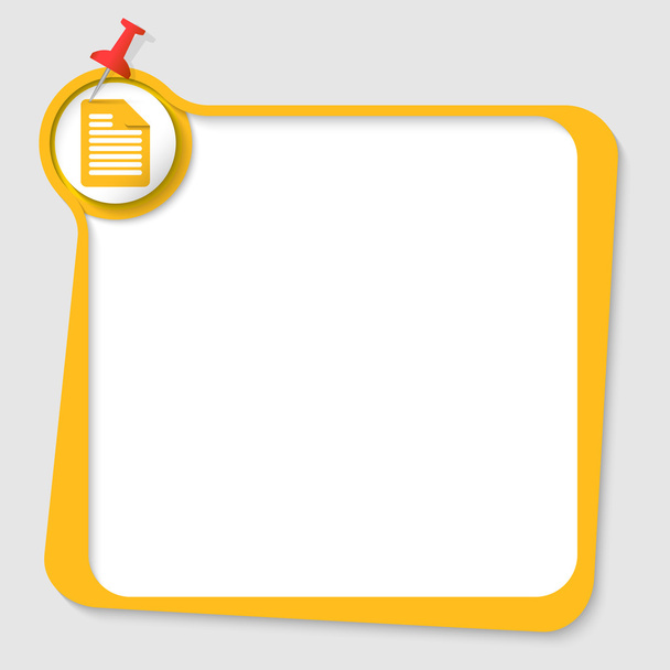 text box with pushpin and document icon - Vecteur, image