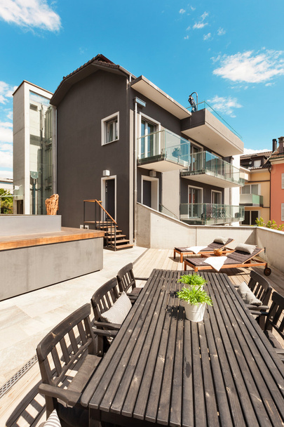 Nice terrace of modern house - Фото, изображение
