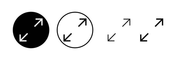 Illustration des Vollbild-Icon-Vektors. Erweitern Sie auf Vollbild-Zeichen und Symbol. Pfeil-Symbol - Vektor, Bild