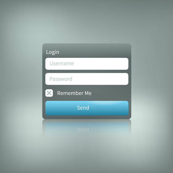 isolated login element with reflection - Vettoriali, immagini