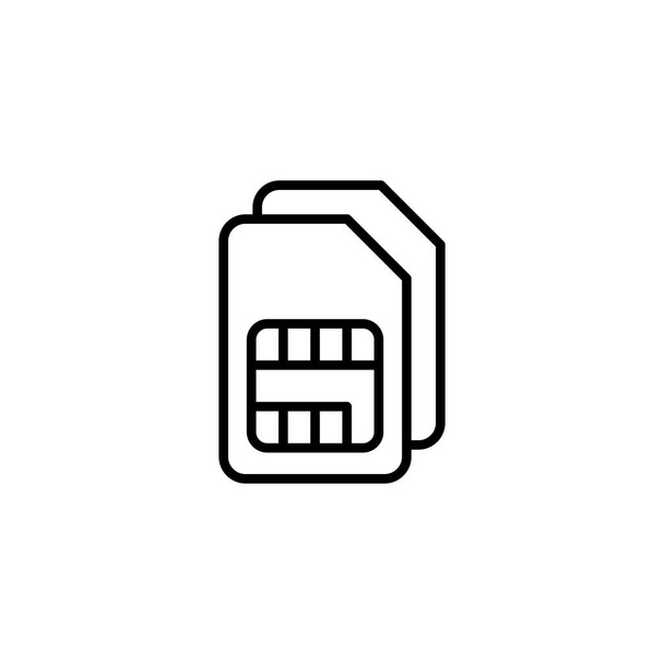 Ikona karty SIM. podwójny znak karty sim i symbol - Wektor, obraz
