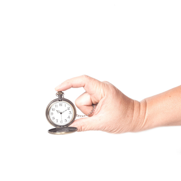 pocket clock in hand - Photo, Image