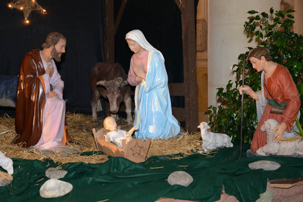 フランス、triel ・ シュル ・ セーヌ教会のキリスト降誕のシーン - 写真・画像