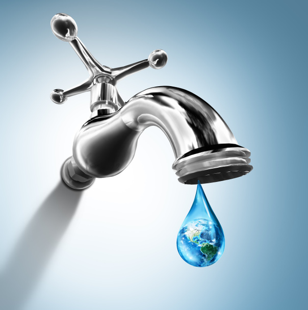 Planeta v kapkách vody - koncepce ochrany vody - Usa - Fotografie, Obrázek
