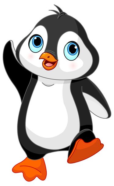 Dancing baby penguin - Вектор,изображение