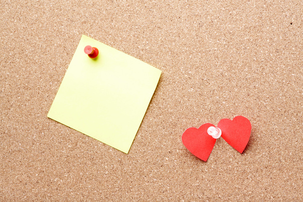 Paper hearts and note paper - 写真・画像