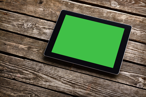Computador tablet digital com tela verde
 - Foto, Imagem