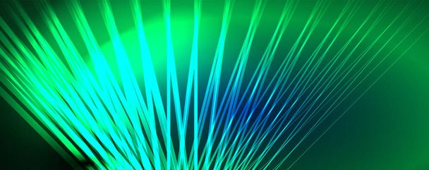 Light beams, neon lines abstract background. Vector Illustration For Wallpaper, Banner, Background, Card, Book Illustration, landing page - Vector, Image