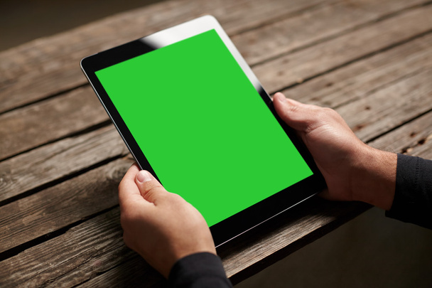 Digital tablet computer with green screen - Foto, Bild