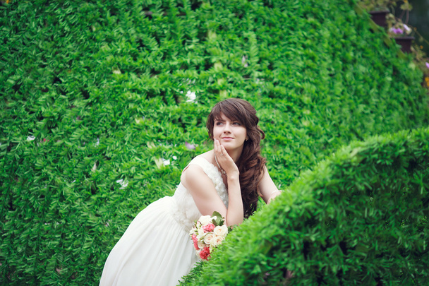 boldog menyasszony portréja - Fotó, kép