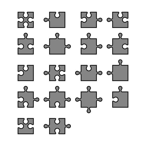 Jigsaw puzzle blank parts constructor - Vector, Image