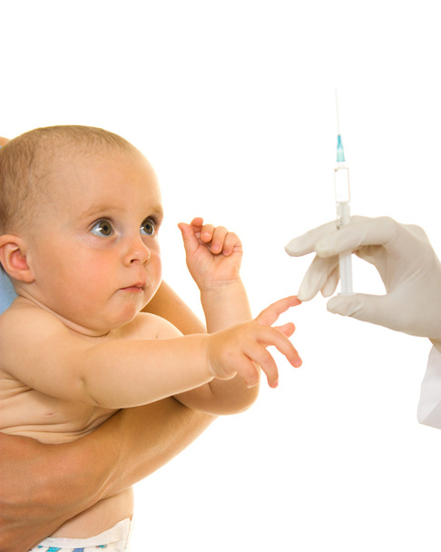 Baby vaccinations on a white background. - Foto, Imagen