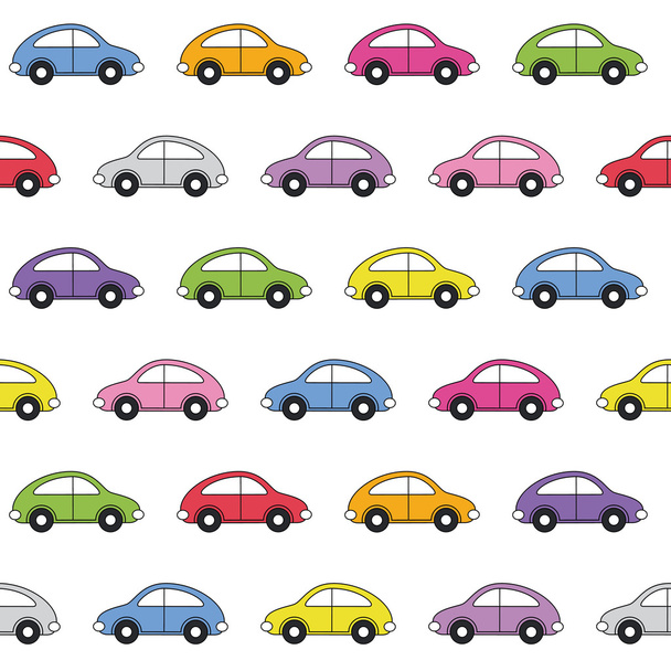 Colorful cars pattern - Vector, Image
