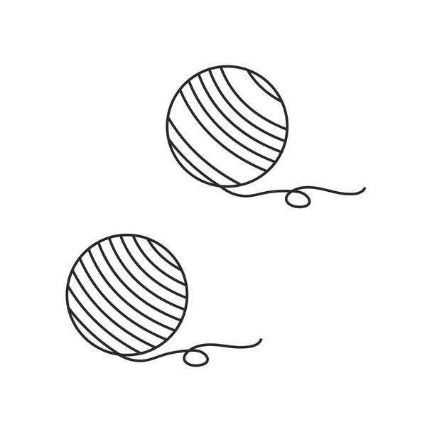 İplik topu çizim vektörü düz tasarım şablonu - Vektör, Görsel