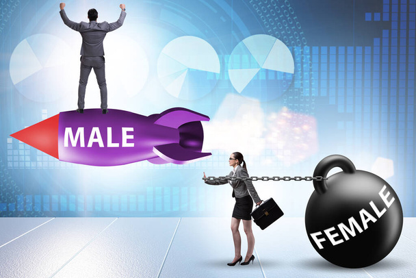 Concepto de desigualdad de género en la carrera - Foto, Imagen