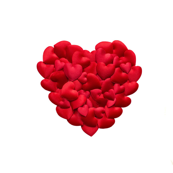 Valentines day red heart isolated over white - Zdjęcie, obraz