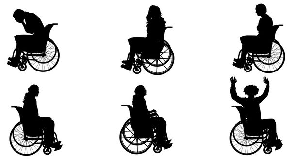 Tekerlekli sandalye insanlar. - Vektör, Görsel