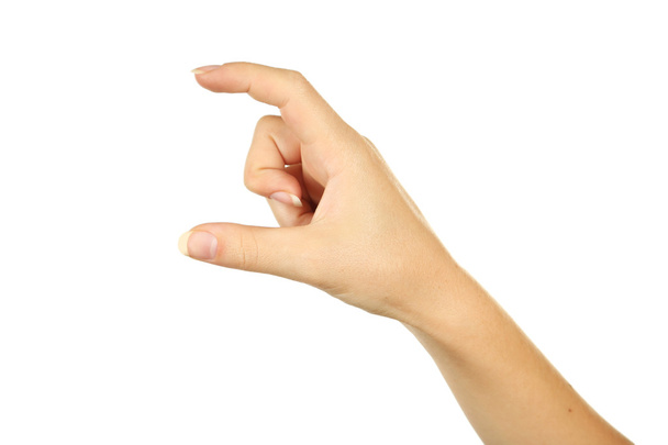 Signo de mano en blanco
 - Foto, imagen