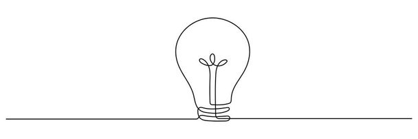 one line drawing light bulb symbol idea and creativity isolated
