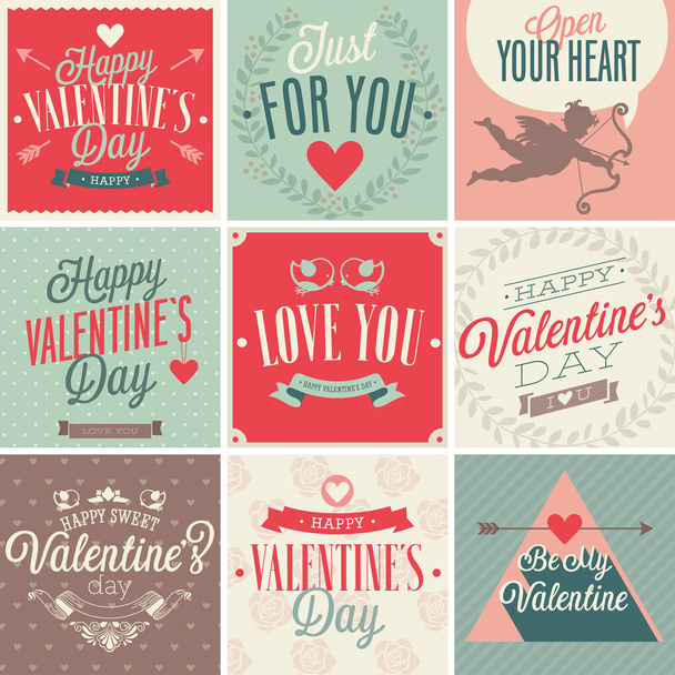 Valentines day card set. - Vector, afbeelding