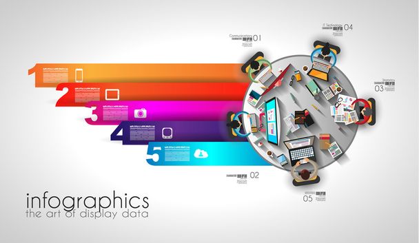 Infographic teamwork and brainstorming - Vector, Image
