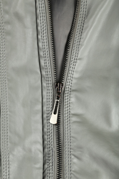 Grey leather jacket - Foto, afbeelding