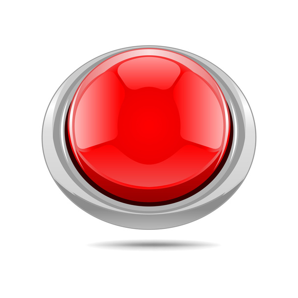 Red vector shiny button - Вектор, зображення