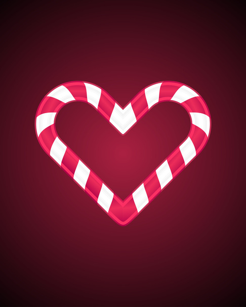 Christmas candy as heart vector background - Vetor, Imagem