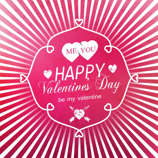 Greeting card the day of St. Valentine - Vector, imagen