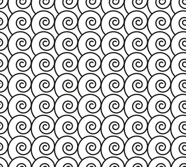 Seamless pattern with black swirls (waves - Vector, Image