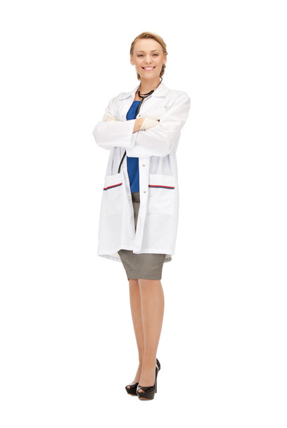 Attractive female doctor with stethoscope - Fotó, kép