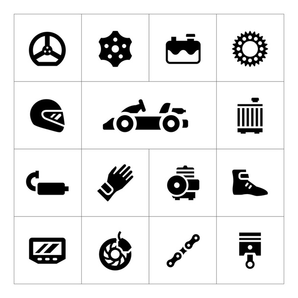 Set icons of karting - Vector, Image