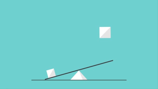 Seesaw and Cubes Animation Example. Motion Graphics Video. - Metraje, vídeo