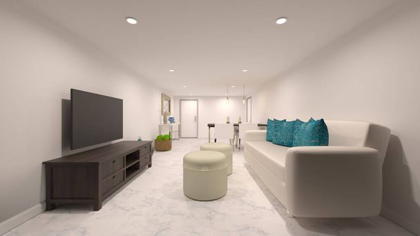 3D rendering of the living room - 写真・画像
