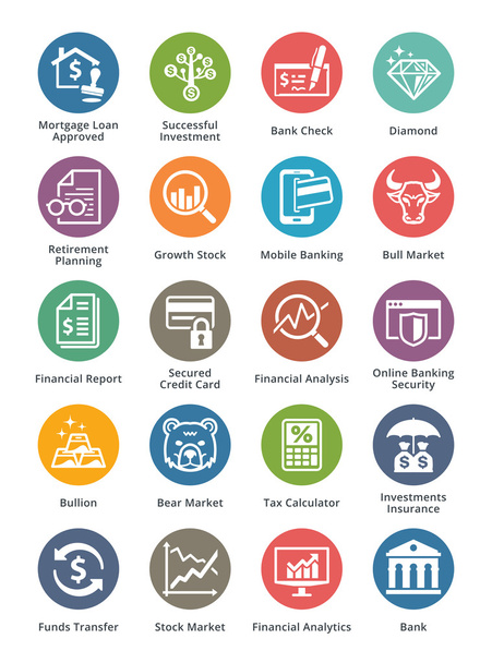 Personal & Business Finance Icons Set 1 - Dot Series - Vector, Image