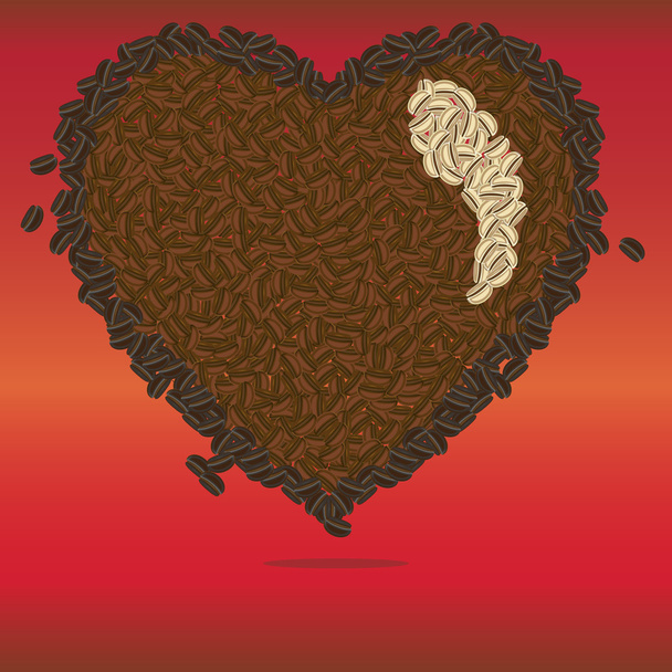 Coffee heart pattern - Vector, Image