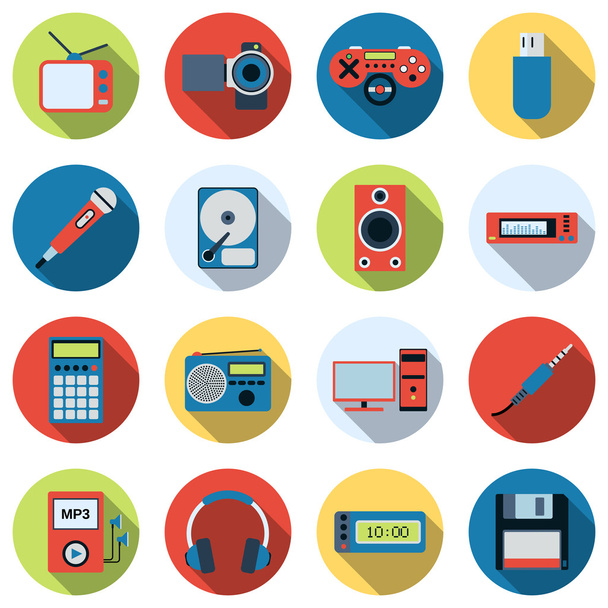 Modern electronic icons - Vector, imagen