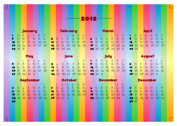 kreatywny kalendarz 2012 szablon - Wektor, obraz