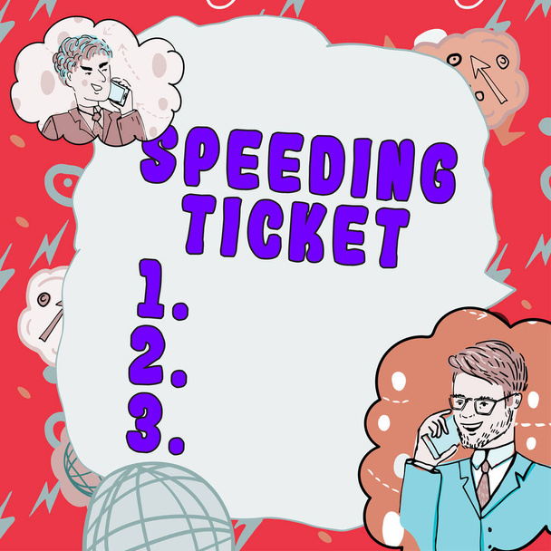 Text caption presenting Speeding Ticket, Business concept psychological test for the maximum speed of performing a task - Photo, Image