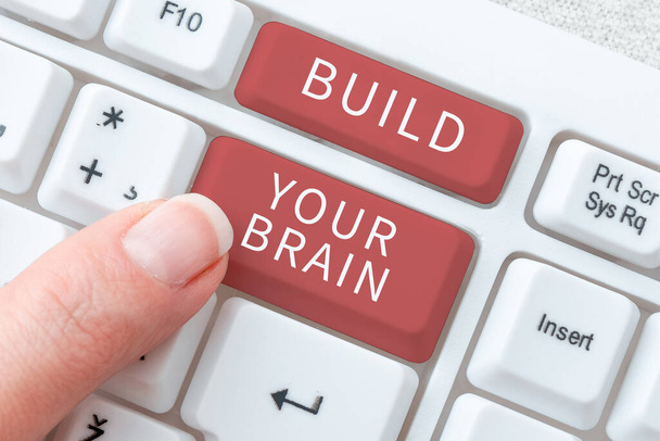 Inspiración mostrando signo Construye tu cerebro, Visión general del negocio actividades mentales para mantener o mejorar las habilidades cognitivas - Foto, imagen