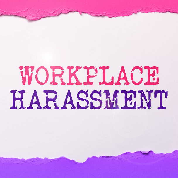 Έμπνευση που δείχνει σημάδι Παρενόχληση στο χώρο εργασίας, Επιχειρηματική έννοια Διαφορετική ηλικία φυλετικού φύλου σεξουαλικός προσανατολισμός των εργαζομένων - Φωτογραφία, εικόνα