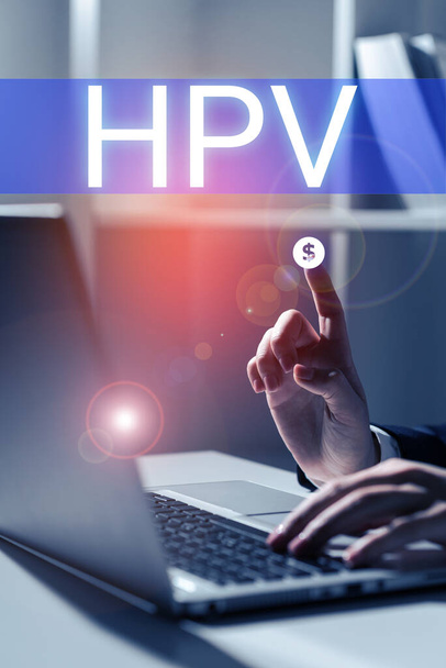 Εννοιολογική λεζάντα Hpv, Επιχειρηματική επισκόπηση Ομάδα ιών που επηρεάζουν το δέρμα σας και τις υγρές μεμβράνες - Φωτογραφία, εικόνα