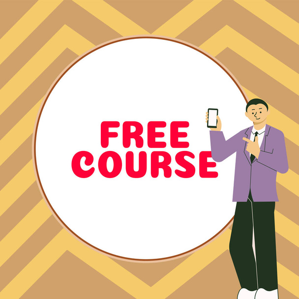 Бесплатный курс, Интернет Концепция серии уроков или лекций навыки обучения вам нужно - Фото, изображение