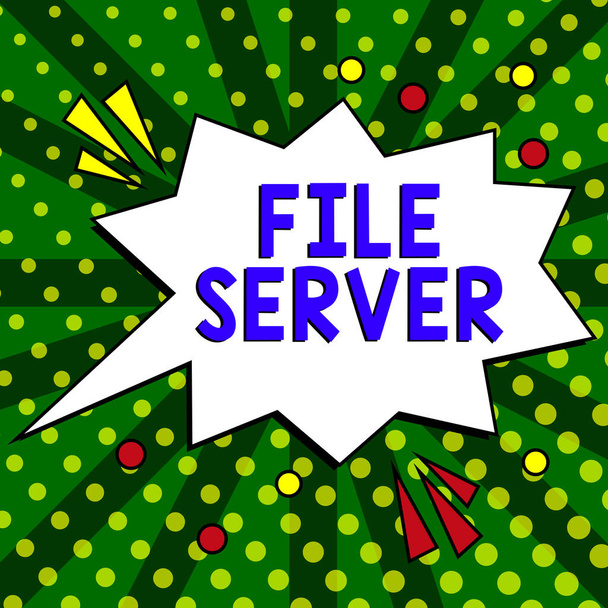 Anzeige von File Server, Gerät für den Geschäftsansatz, das den Zugriff auf separat gespeicherte Daten steuert - Foto, Bild