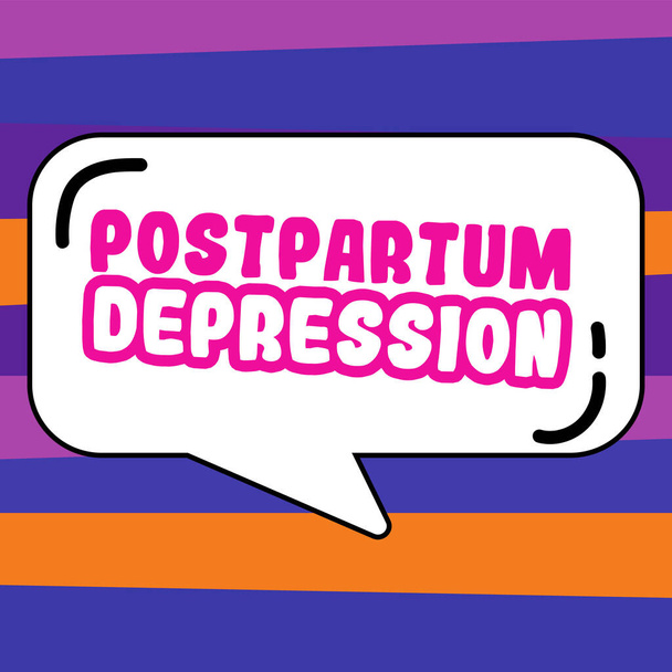 Psaní zobrazující text Poporodní deprese, Koncept znamená poruchu nálady zahrnující intenzivní deprese po porodu - Fotografie, Obrázek