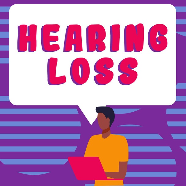 Conceptual display Hearing Loss, Business overview is partial or total inability to listen to sounds normally - Photo, Image