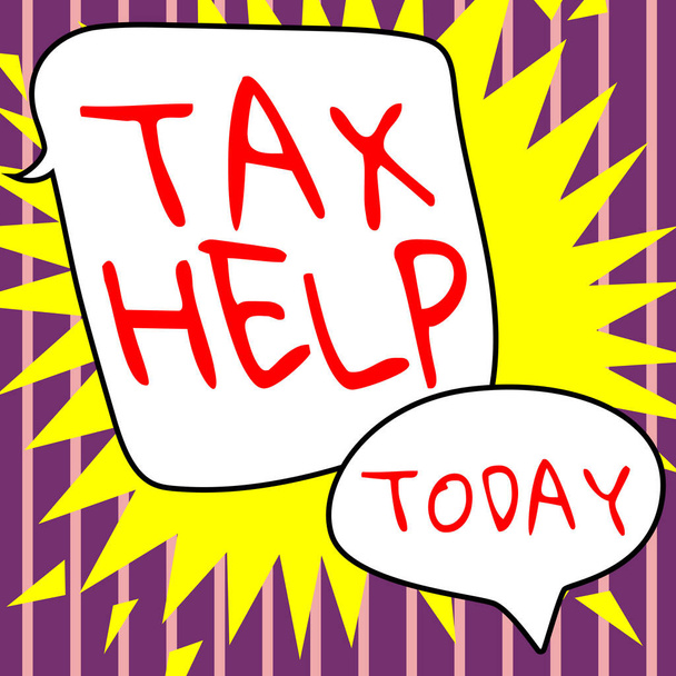 テキストの表示｜税金ヘルプ、事業アプローチ国の歳入への強制拠出からの援助 - 写真・画像